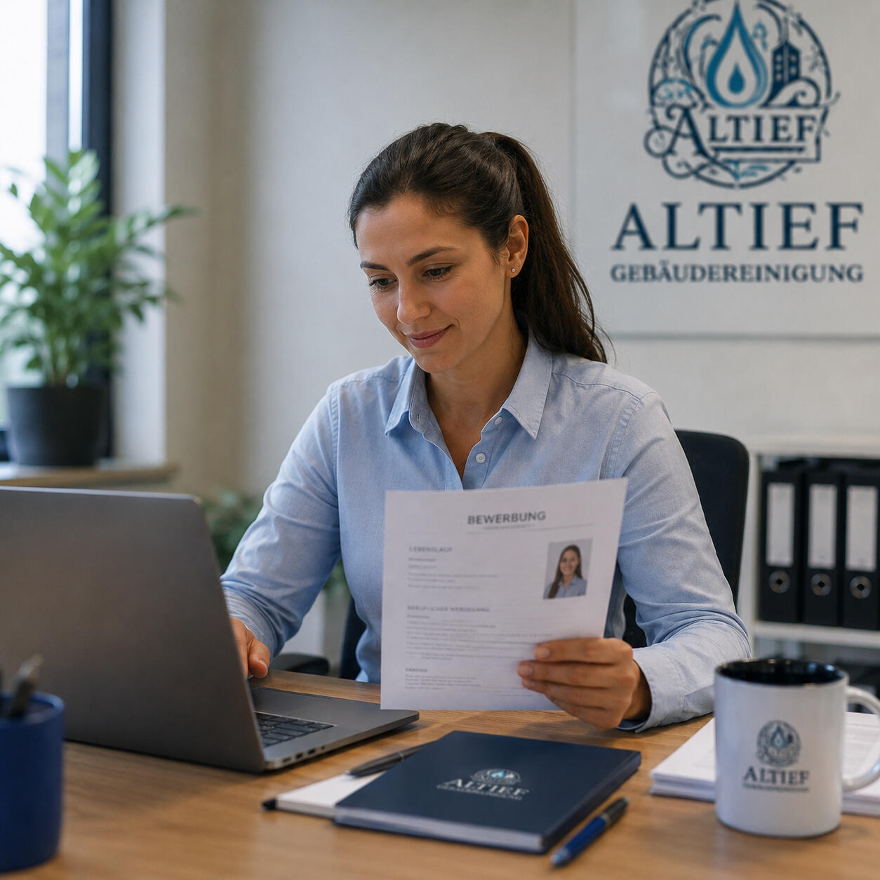 Bewerbung im modernen Büro